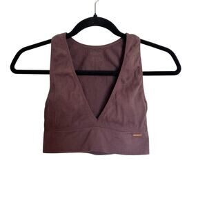 Danskin Intimates Ribbed Seamless Deep V Lounge Bralette